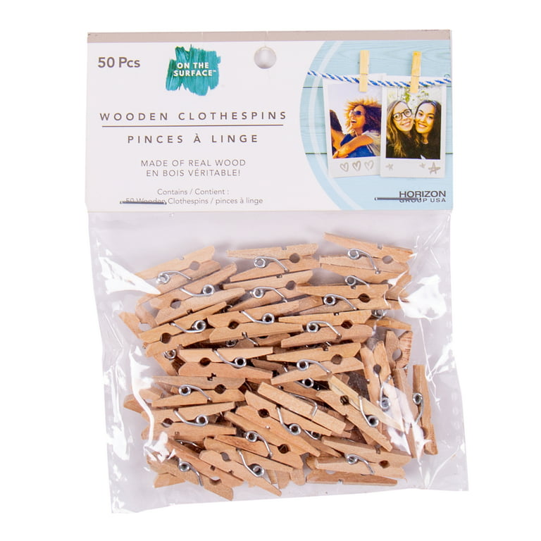 Mini Wood Craft Clothespins 22 PC Crafter's Square 1.87 IN (4.7 CM