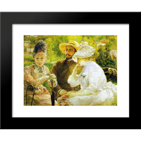 On the Terrace at Sèvres 20x24 Framed Art Print by Marie Bracquemond