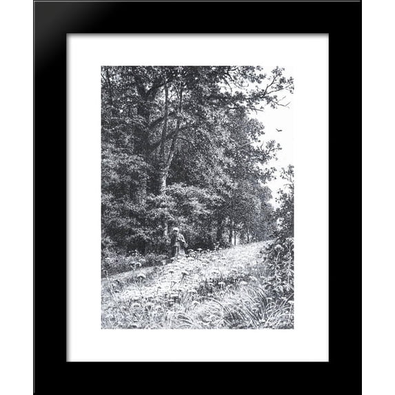 On the forest boundary line 20x24 Framed Art Print by Ivan Shishkin