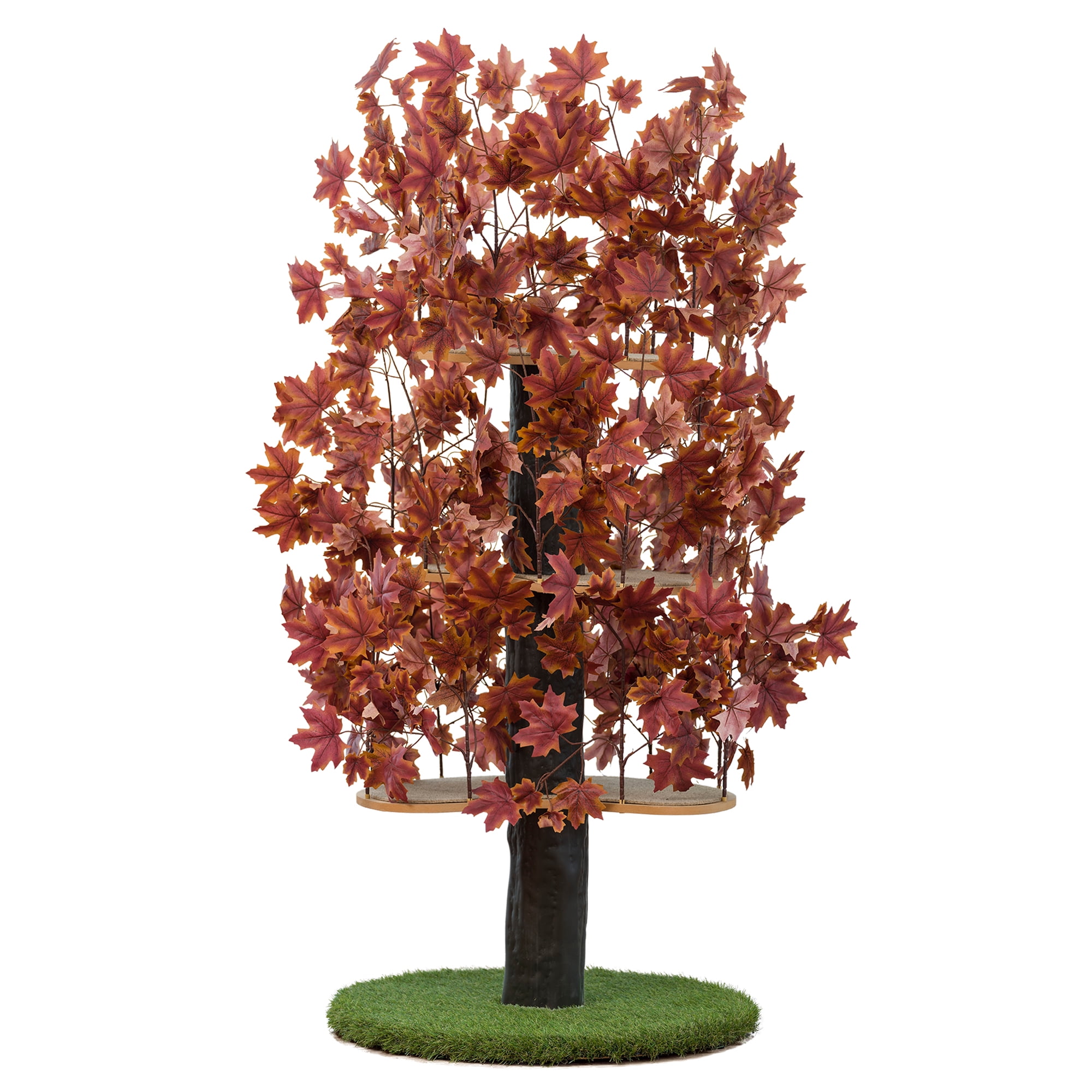 Deep Plum Multi-Level Synthetic Outdoor Cat Tree House
