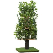 On2Pets Cat Tree with Leaves, Cat House & Cat Activity Tree, Multi-Level Cat Condo for Indoor Cats, Square Base