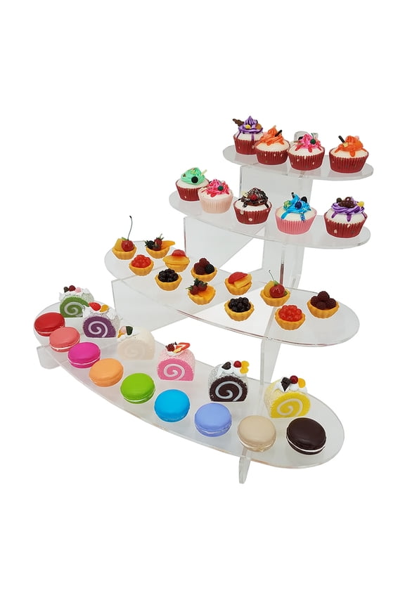 Acrylic Display Rack/Stand - 4 Tiered Folding Shelf System