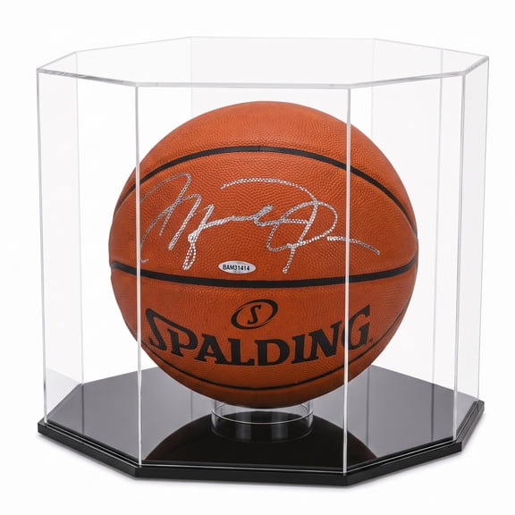 OnDisplay Clear Acrylic Octagon Basketball Display Case UV Protected Showcase Black Base 12.75 x 12.75 x 11.5 in