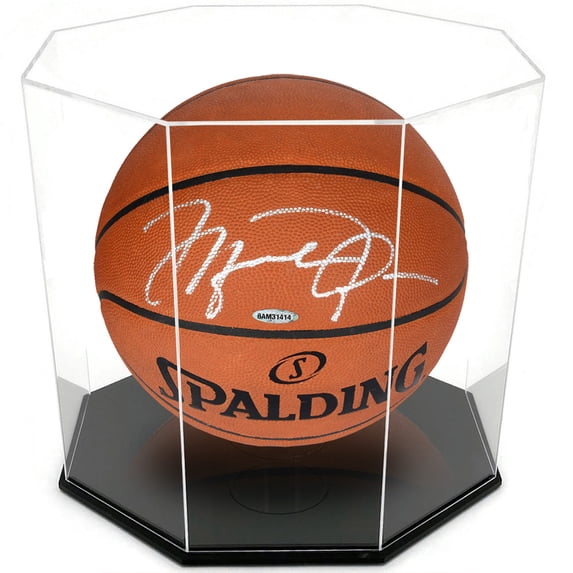 OnDisplay Deluxe Octagon UV-Protected Basketball/Soccer Ball Display Case - Black Base