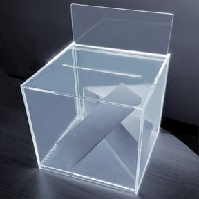 OnDisplay LED Light 10" Luxe Acrylic Clear Wedding Card Money Box w/Hinged Lid and Removable Sign