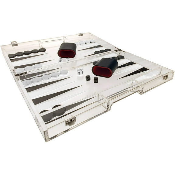 OnDisplay Luxe Acrylic Backgammon Set (Black/White)