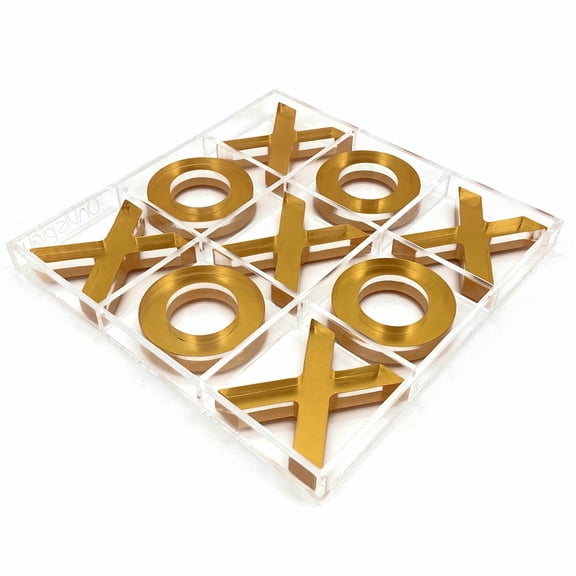OnDisplay Luxe Acrylic Tic Tac Toe Set, Gold