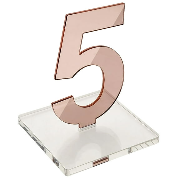 OnDisplay Luxe Laser Cut Mirrored Acrylic Wedding/Party/Event Table Numbers (Rose Gold, 1-10)