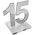thumbnail image 1 of OnDisplay Luxe Laser Cut Mirrored Acrylic Wedding/Party/Event Table Numbers (Silver, 16-20), 1 of 5