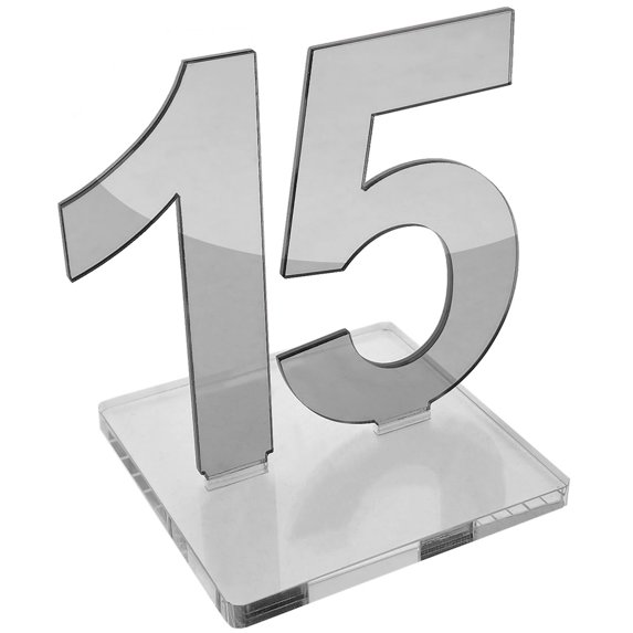 OnDisplay Luxe Laser Cut Mirrored Acrylic Wedding/Party/Event Table Numbers (Silver, 16-20)