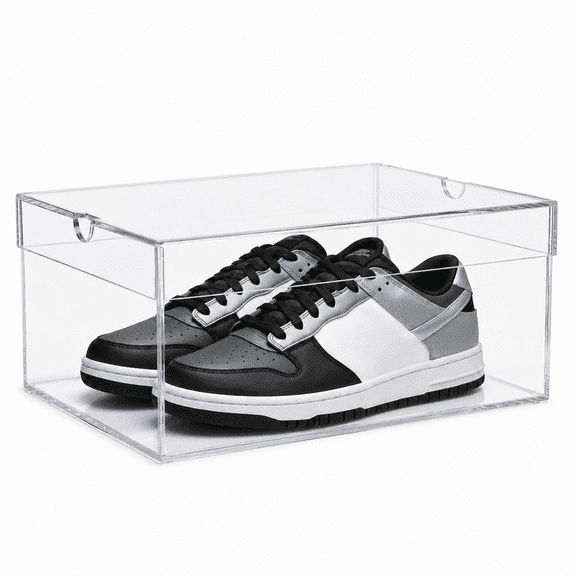 OnDisplay Luxury Handmade Clear Acrylic Shoe Storage Box Stackable Organizer