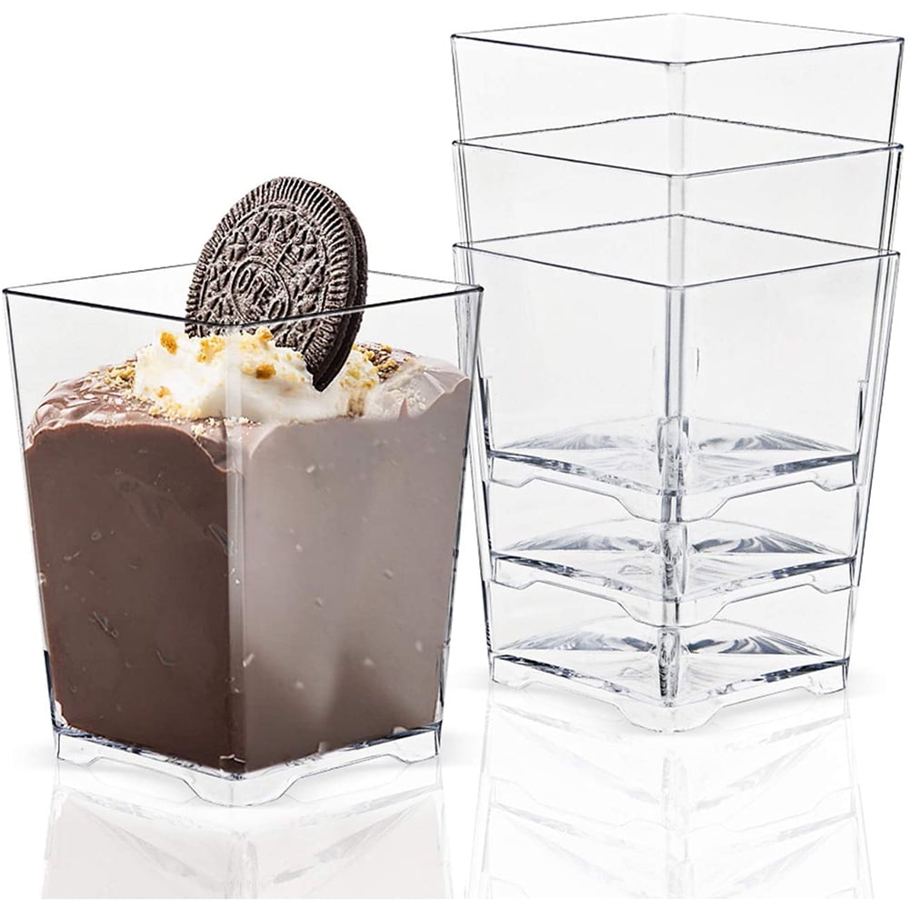 Clear Plastic Disposable Dessert Cups - 2.5 inch Height, 1000 Count