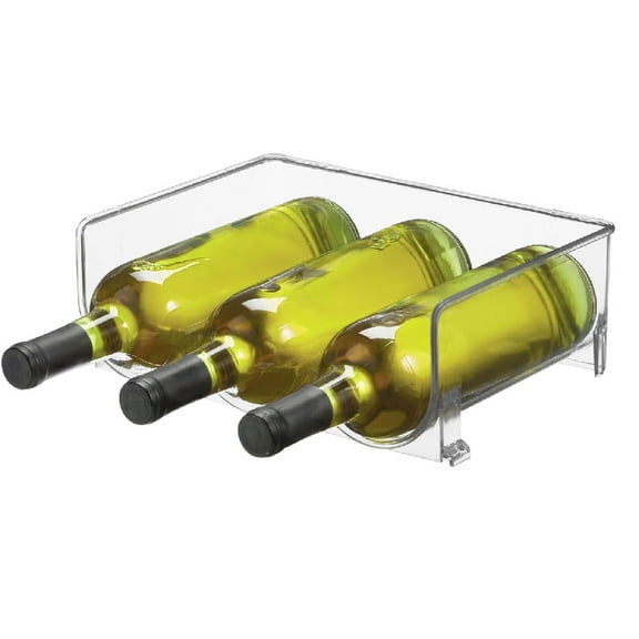 OnDisplay Stackable Acrylic Wine/Water Bottle Rack – Countertop/Fridge Storage Organizer (3 Bottle)