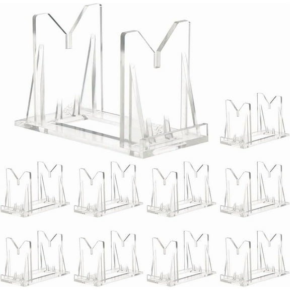 OnFireGuy 10-Pack Adjustable Acrylic Display Stand Easels for Fishing Lures, Wildlife Calls, and Knives