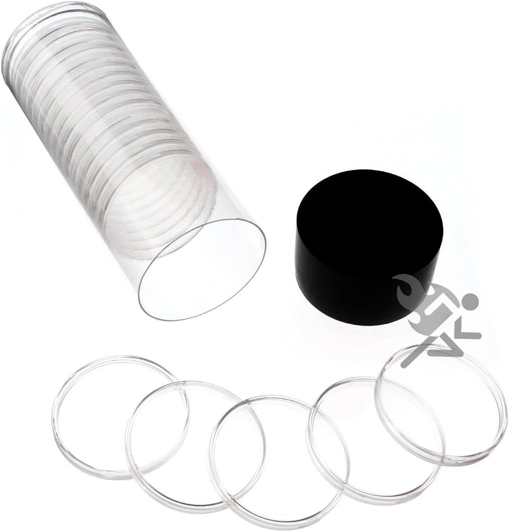 OnFireGuy 20pcs 40.6mm Direct Fit “H40” Coin Capsules & Capsule Tube ...