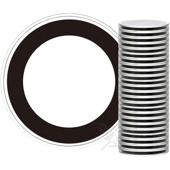 OnFireGuy 25-Pack 36mm Black Ring Coin Holders for 1/2oz Silver Koala | Protective Coin Cases for 1/2oz Silver Lunar Series 1, 1/2oz Silver Koala & Canadian One Dollar