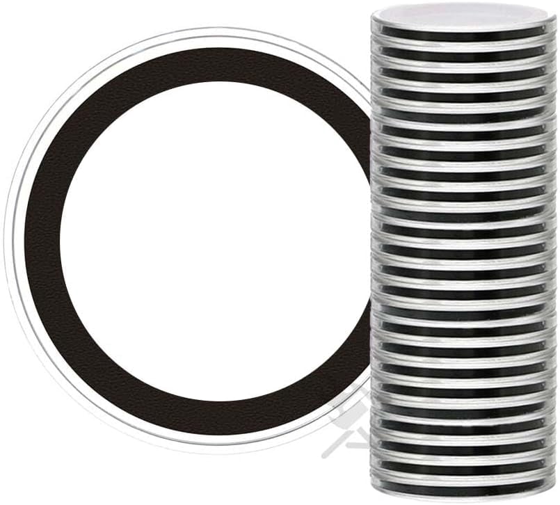 OnFireGuy 25-Pack 38mm Black Ring Coin Holders for Silver Dollars | Protective Coin Cases for 1oz Silver Morgan Peace Eisenhower Dollars