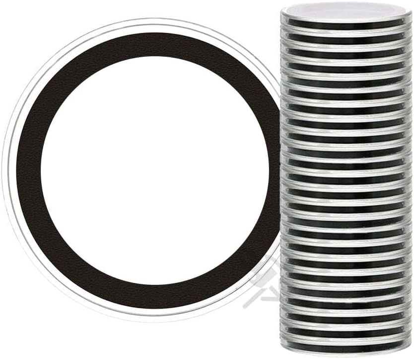 OnFireGuy 25-Pack 39mm Black Ring Coin Holders for Silver Rounds | Protective Coin Cases for 1oz Silver and Copper Rounds