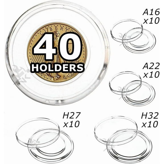 OnFireGuy American Gold Eagle Coin Holder Variety Pack (Direct Fit, 10 Holders in Each Size)