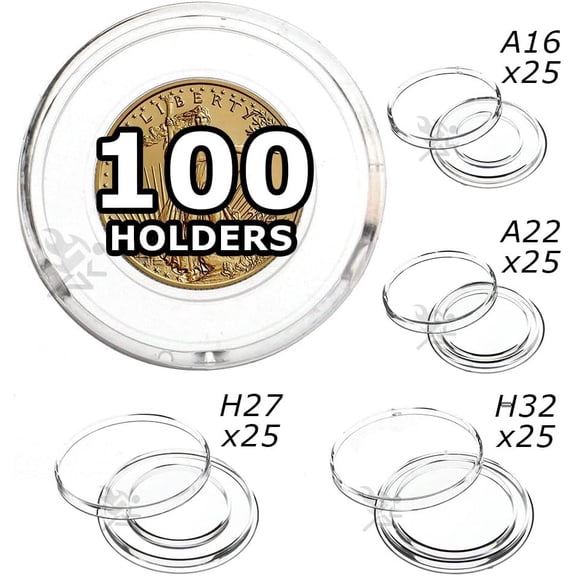 OnFireGuy American Gold Eagle Coin Holder Variety Pack (Direct Fit, 25 Holders in Each Size)
