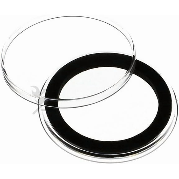 OnFireGuy Black Plug Tube & 20-Pack 37mm Black Ring Coin Holders for 1oz Silver Philharmonics | Protective Coin Cases for 1oz Silver & Gold Philharmonic and 50 Pesos Gold