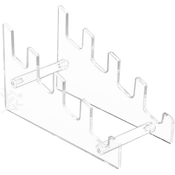 OnFireGuy Multiple Tier Acrylic Plate Rack Display Stand, Holds 4 Plates Frames Books and more