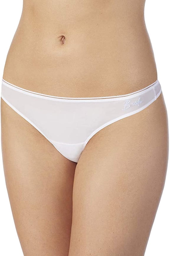 Bride Bridal Thong Panty Underwear, White, Medium