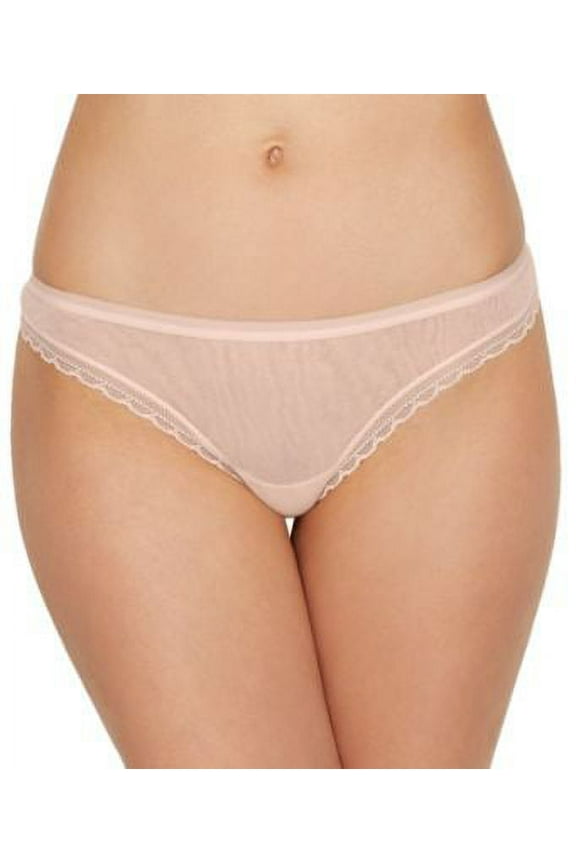 Women's Next to Nothing Mesh Low-Rise Thong Panty, Blush, Large