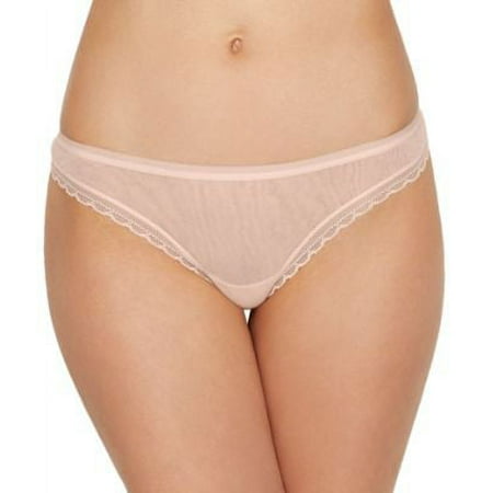 OnGossamer Women's Next to Nothing Mesh Low-Rise Thong Panty, Blush, Medium
