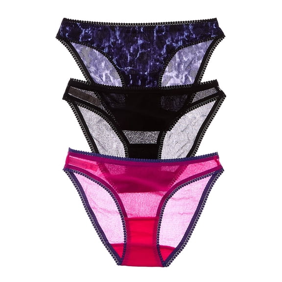 OnGossamer womens  3pk Hip Bikini, m, Black