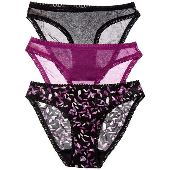 OnGossamer womens  3pk Hip Bikini, s, Black