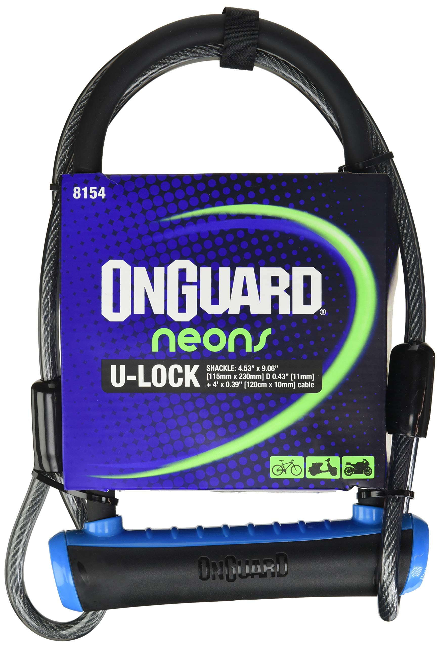 OnGuard 8154BU Neon U-Lock, Blue