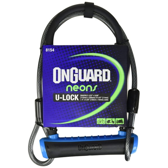 OnGuard 8154BU Neon U-Lock, Blue