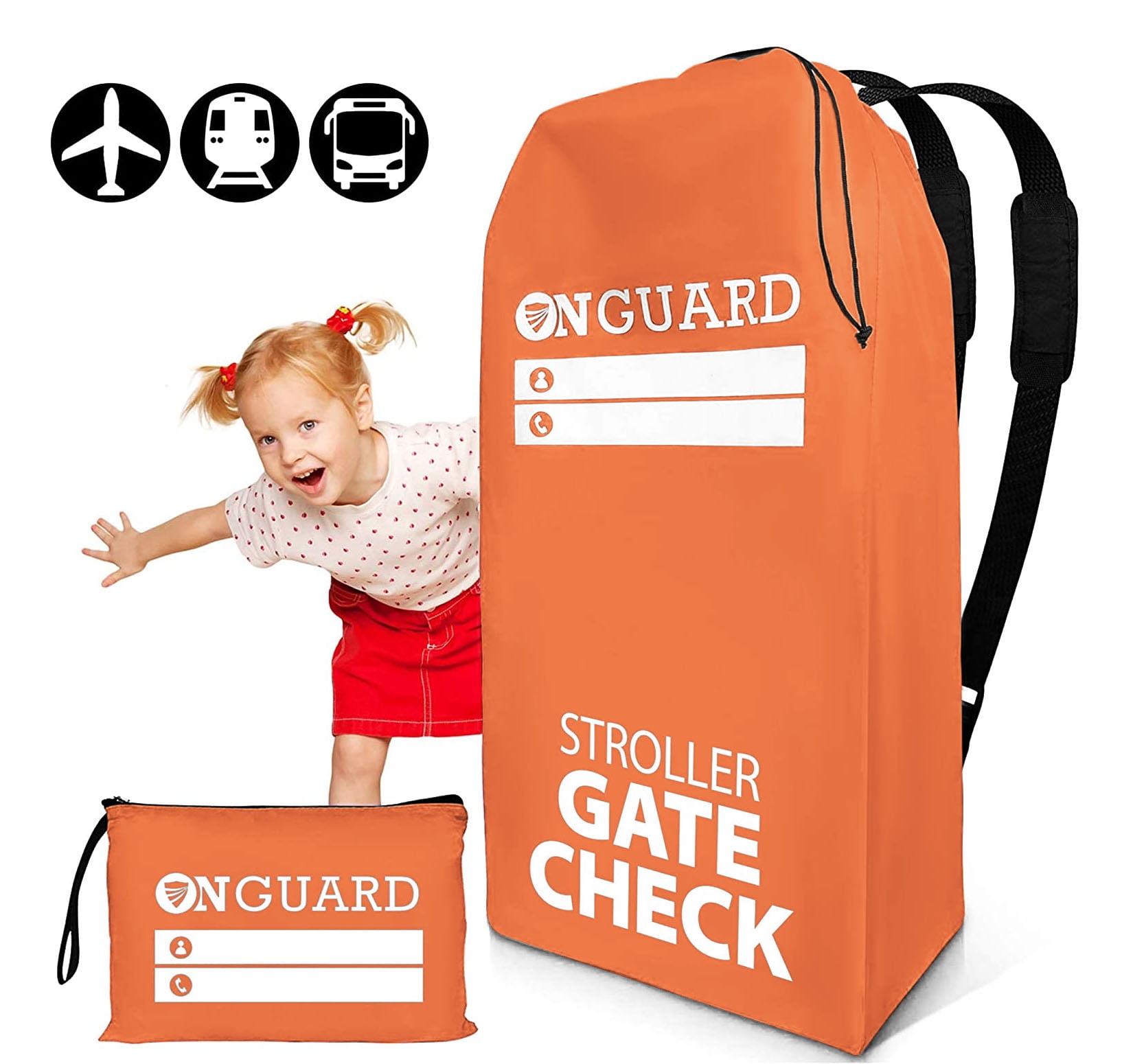 OnGuard Double Stroller Travel Bag Waterproof Rip Resistant Polyester Compact Stroller Bag Cover Accessories Stroller Bag for Airplane Stroller Gate Check bag Walmart