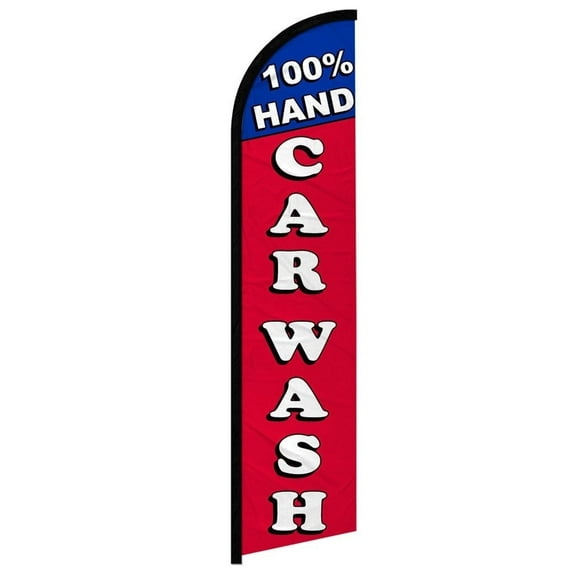 OnPoint Wares| 100% Hand Car Wash Windless Banner Flag | Advertising Flag/Business Flags | 11.5ft x 2.5ft