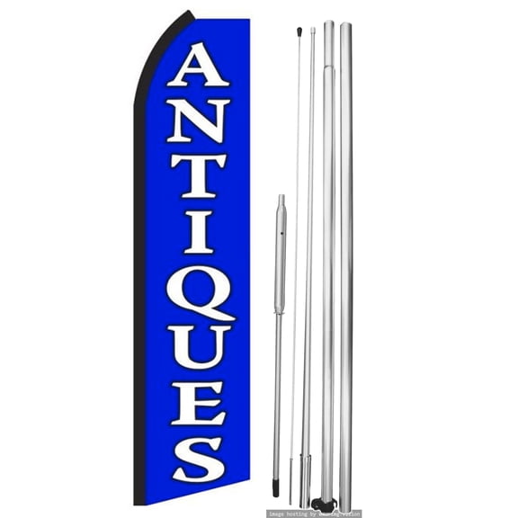 OnPoint Wares | ANTIQUES King Swooper Flag |Advertisement /Business Flags | Feather Flag | With Complete 15ft Hybrid Pole Set
