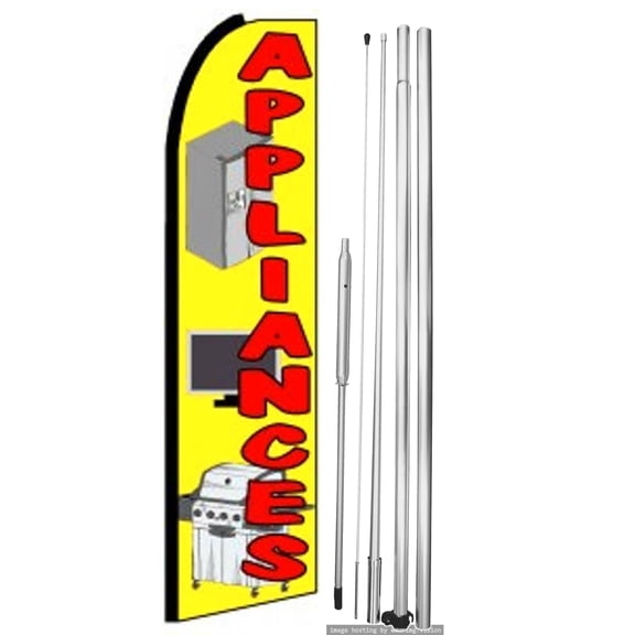 OnPoint Wares | APPLIANCES Swooper Flag |Advertisement /Business Flags | Feather Flag | With Complete 15ft Hybrid Pole Set