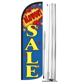 OnPoint Wares | BLOW OUT SALE Windless Flag (Hardware Not Included) |Advertisement /Business Flags | Feather Flag || With Complete 15ft Hybrid Pole Set