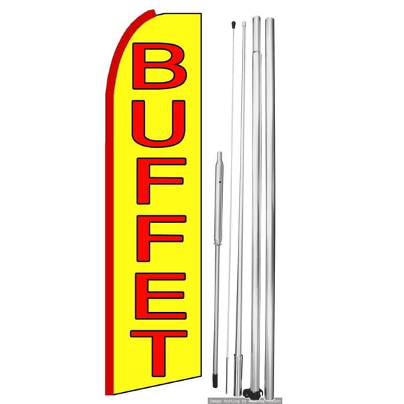 OnPoint Wares | Buffet Swooper Flag |Advertisement /Business Flags | Feather Flag