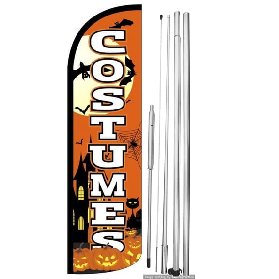 OnPoint Wares | COSTUMES Windless Flag (Hardware Not Included) |Advertisement /Business Flags | Feather Flag || With Complete 15ft Hybrid Pole Set