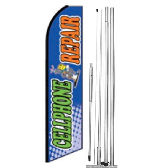 OnPoint Wares | Cell Phone Repair Swooper Flag |Advertisement /Business Flags | Feather Flag