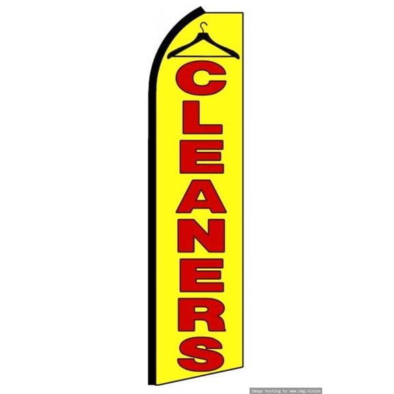 OnPoint Wares | Cleaners Swooper Flag | Advertisement /Business Flags | 11.5ft * 3ft | (Hardware Not Included)
