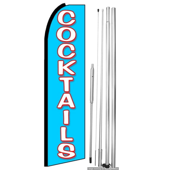 OnPoint Wares | Cocktails Swooper Flag |Advertisement /Business Flags | Feather Flag
