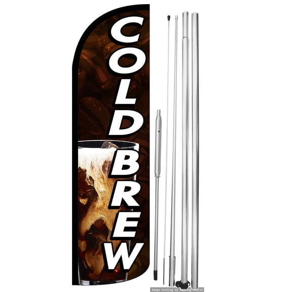 OnPoint Wares | Cold Brew Swooper Flag |Advertisement /Business Flags | Feather Flag