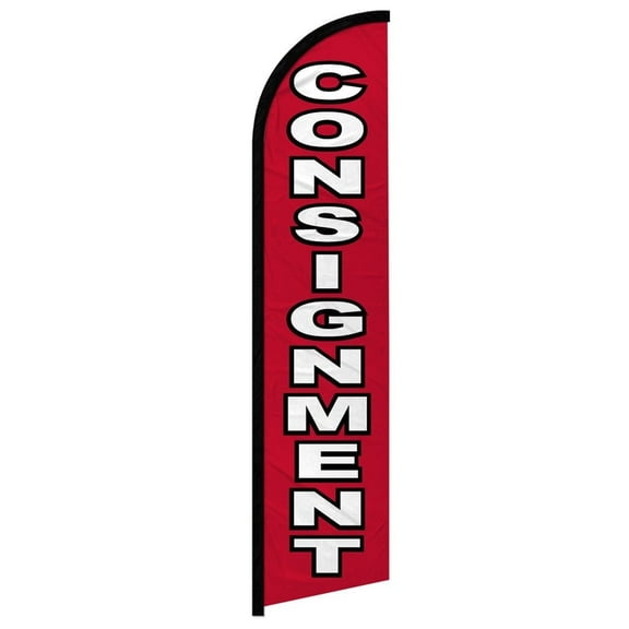 OnPoint Wares| Consignment Windless Banner Flag | Advertising Flag/Business Flags | 11.5ft x 2.5ft