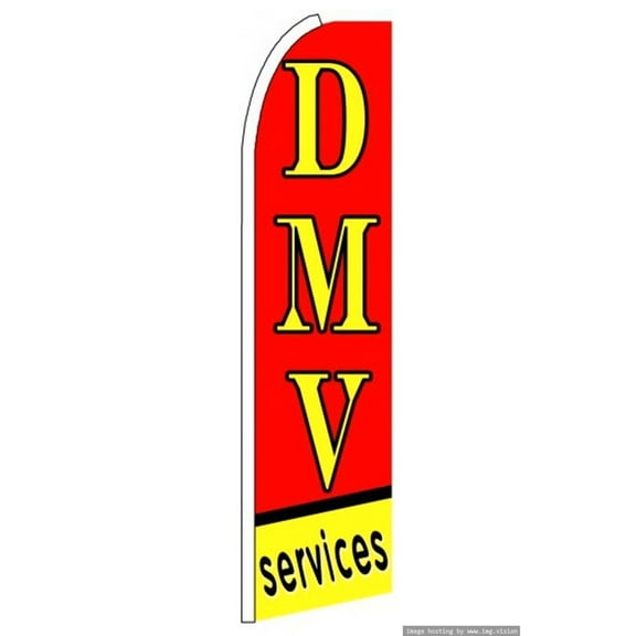 OnPoint Wares| DMV Services Auto Registration King Swooper Flag 2 Pack | Advertising Flag/Business Flags | 11.5ft x 3.5ft