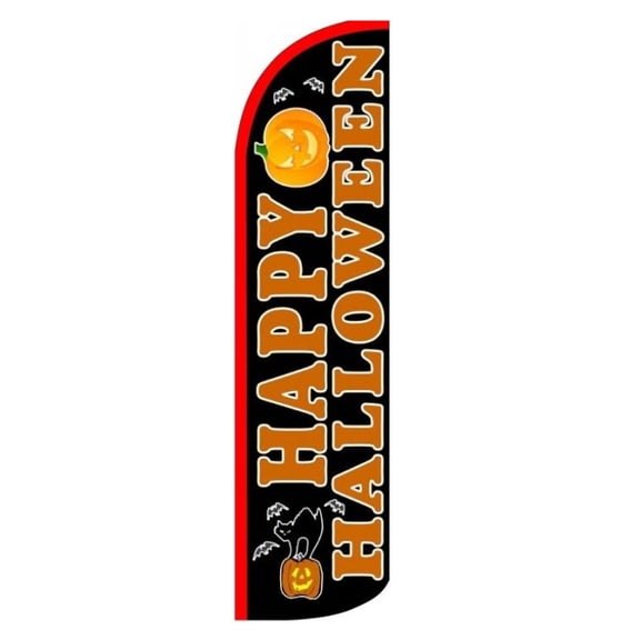 OnPoint Wares | Happy Halloween Windless Flag 3.5ftx11.5ft |Advertisement /Business Flags | Feather Flag | (Hardware Not Included)