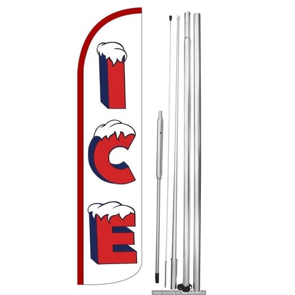 OnPoint Wares | ICE Windless Flag (Hardware Not Included) |Advertisement /Business Flags | Feather Flag || With Complete 15ft Hybrid Pole Set