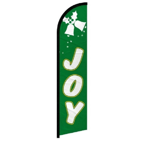 OnPoint Wares| Joy (Bells) Windless Banner Flag | Advertising Flag/Business Flags | 11.5ft x 2.5ft