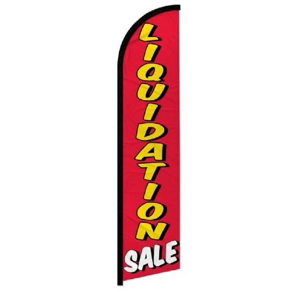 OnPoint Wares| Liquidation Sale Windless Banner Flag | Advertising Flag/Business Flags | 11.5ft x 2.5ft